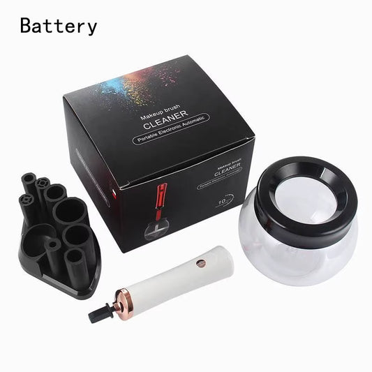 Makeup Brush Cleaning and Drying Machine, Electric Cosmetic Automatic Brush Rotator, with 8 Sizes of Rubber Collar, Can Be Clean